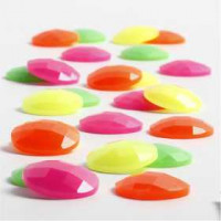 Cabochons, D: 14 mm, thickness 4 mm, 300 pcs, neon colours [HOB-68012]