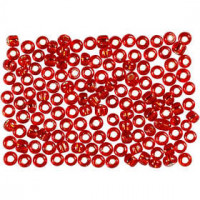 Rocaille Seed Beads, size 8/0, D: 3 mm, 25 g, metallic red [HOB-683331]