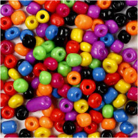 Rocaille Seed Bead Mix, size 4/0, D: 5 mm, 500 g, bold colours [HOB-69121]