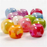 Dice Bead Mix, size 10x10 mm, hole size 4 mm, 125 ml [HOB-697010]