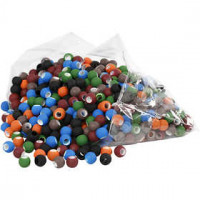 Link Beads, size 8x10 mm, hole size 5 mm, 300 g, asstd colours [HOB-69719]