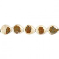Pottery Beads, D: 24x22 mm, hole size 2 mm, 9 pcs, off-white [HOB-69956]