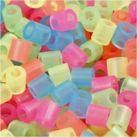 Fuse Beads, size medium mm, size 5x5 mm, 6000 mixed, neon colors [HOB-752521]