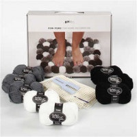 DIY Yarn Kit - Pompoms for Decoration, 1 set, grey harmony [HOB-97044]