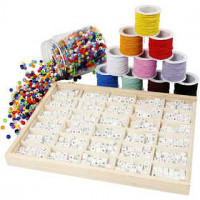 Letter Bead Bracelet Set, 1 set [HOB-97768]