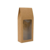 Kraft Gift Boxes with Window 9x4.5x21.5cm (25 pieces) [FS328]