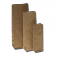 Block Bottom Bags Kraft Brown 8x5x25cm grease-proof lined 60 + 40 g/m² (100 pieces) [PABB825]