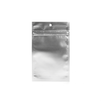 Silver Metallized Hanging Zipper Barrier Bags 10.2 x 16.5 cm (100 Pieces) [HZBB5MS]