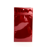 Red Metallized Hanging Zipper Barrier Bags 10.2 x 16.5 cm (100 Pieces) [HZBB5MR]