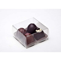 Plastic Gift Boxes 10.5x2.5x10.3cm Crystal Clear (25 pieces) [FB99]