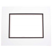 Mount Board Double thick White/Black 27.9x35.6cm with 19.4x24.5cm Window (10 pieces) [MD20021]