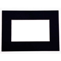 Mount Board Black 19.4x24.5cm Window - Outer size 27.9x35.6cm (10 pieces) [MS20045]
