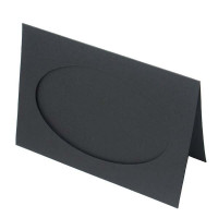 Cards Black with 10 1/2x16.3 Oval cut - Outer size for 12.5x17.5 print 240g 13x17.8cm (25 pieces) [PJ42121]