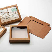 Kraft Gift Boxes 9.4x2.2x13.2cm Window Cut out (25 pieces) [WKR246]