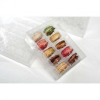 Plastic Gift Boxes set for 10 Macarons 12.9x5.1x19.1cm incl. Insert (25 pieces) [MBS2]