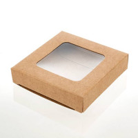 Kraft Gift Boxes with Window 7x1.4x6.8cm (25 pieces) [WKRG277]