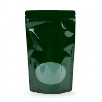 Hunter Green Window Zipper Pouch Bags 10.2 x 6 x 15.2cm (235ml) (100 pieces) [ZBGO2HG]