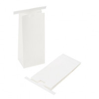Kraft Bags White Reclosable 8.6x6.4x19.7cm (100 pieces) [TTB1W]