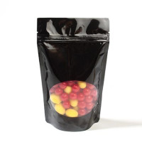 Black Window Zipper Pouch Bags 10.2 x 6 x 15.2cm (235ml) (100 pieces) [ZBGO2B]