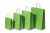 Paper Carrier Bags Green 26+12x35cm Kraft 90 grams (50 pieces) [PAM2635GR]