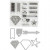 Clear stamps, embossing and cutting dies, size 1.5-6 cm, 1 pack [HOB-117481]