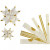 Paper Star Strips, W: 15+25 mm, D: 6.5+11.5 cm, 48 strips, white, gold [HOB-22562]