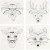 Stretched Canvas With Print, size 20x20 cm, depth 1.5 cm, 4 pcs, white [HOB-22777]