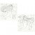 Stretched Canvas With Print, size 20x20 cm, depth 1.4 cm, 2 pcs, white [HOB-22794]