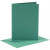 Cards and Envelopes, card size 10.5x15 cm, envelope size 11.5x16.5 cm, 6 sets, dark green [HOB-23029]