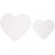 Hearts, size 6+8.5 cm, 240 g, 50 pcs, white [HOB-23852]