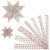 Paper Star Strips, W: 15+25 mm, D: 6.5+11.5 cm, 48 strips, white, red [HOB-24351]