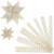 Paper Star Strips, W: 15+25 mm, D: 6.5+11.5 cm, 48 strips, white, gold [HOB-24358]