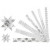 Paper star strips, W: 15+25 mm, D: 6.5+11.5 cm, 48 strips, white, silver [HOB-24360]