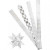 Paper star strips, W: 40 mm, D: 18 cm, 40 strips, white, silver [HOB-24370]