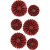 Paper Rosettes, D: 35+50 mm, 6 pcs, red glitter [HOB-24775]