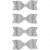 Paper Bow, size 31x85 mm, 4 pcs, silver glitter [HOB-24788]