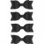 Paper Bow, size 31x85 mm, 4 pcs, black glitter [HOB-24789]