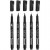Permanent Markers, line width: 2x0.6+2x0.8+1.3 mm, 5 pcs, black [HOB-25010]