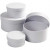 Round Boxes, D: 8+10+12+14 cm, H: 4+5+6+7 cm, 4 pcs, white [HOB-264010]
