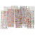 Rhinestones, D: 2-10 mm, sheet 27x9 cm, 12 mixed sheets [HOB-28402]