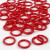 Plastic Ring, outer size 15 mm, inner size 11 mm, 50 pcs, red [HOB-41258]