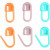 Stitch Marker, L: 22 mm, 30 pcs, green, purple, orange [HOB-42207]