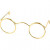 Novelty Glasses, W: 60 mm, hole size 21 mm, 10 pcs, gold [HOB-500311]