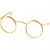 Novelty Glasses, W: 50 mm, hole size 17 mm, 10 pcs, gold [HOB-500321]