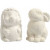Animal Saving Banks, H: 10 cm, 2 pcs, white [HOB-50571]