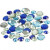 Rhinestones, size 6+9+12 mm, 360 pcs, blue/green harmony [HOB-52183]