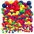 Wood beads, D: 5+8+10+16 mm, hole size 1.5+2.5+3 mm, 1 kg, bold colours [HOB-56704]