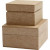 Square Boxes, size 7.5+9.5 cm, H: 4.8+5.5 cm, 2 pcs, MDF [HOB-56709]