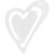 Heart, size 55x45 mm, thickness 2 mm, 10 pcs, white [HOB-599101]