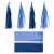 Paper Tassel, size 12x35 cm, 14 g, 12 pcs, dark blue/light blue [HOB-599804]